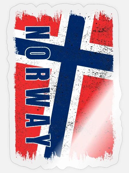 Norwegen Nationalflagge - Sticker Größe S (10 x 10 cm) - Transparent glänzend