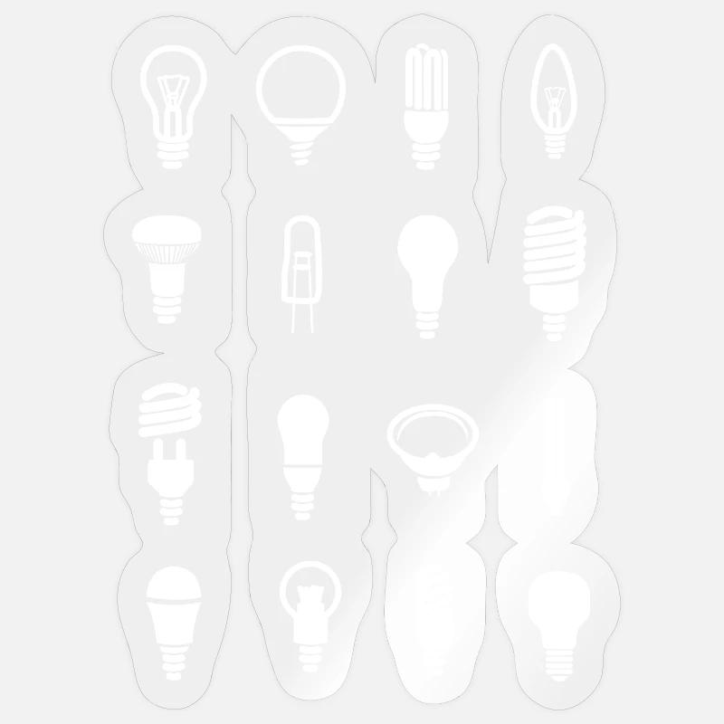 Types d’ampoules Sticker taille S (10 x 10 cm)