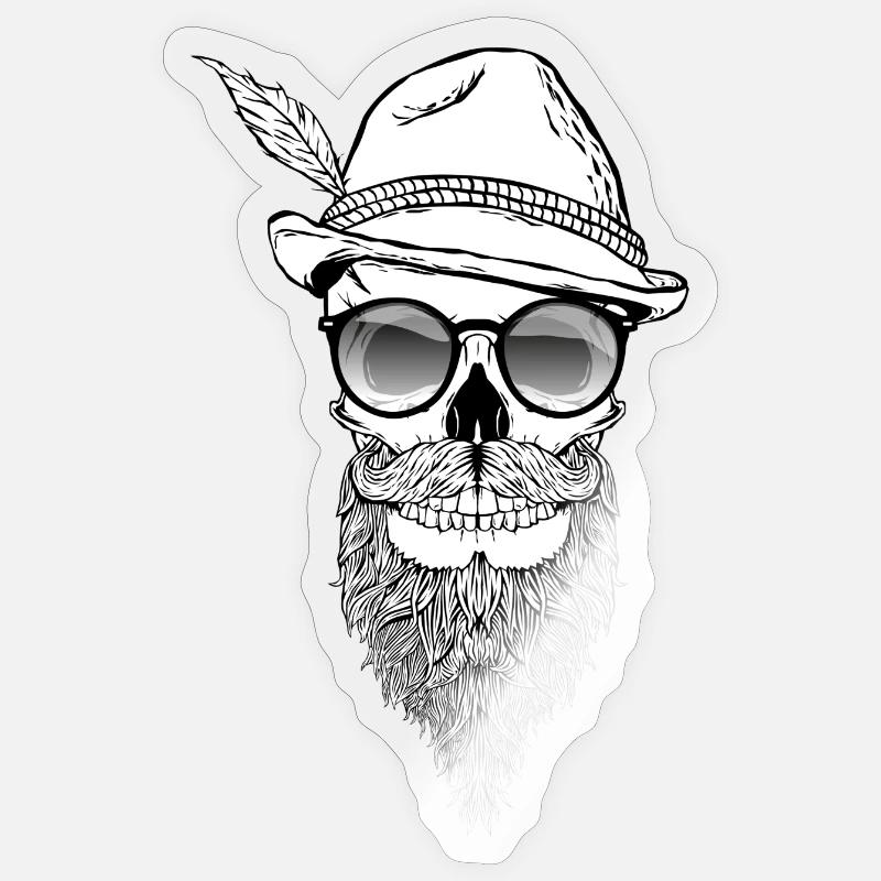 Trachten Hipster - Sticker taille S (10 x 10 cm) - brillant transparent