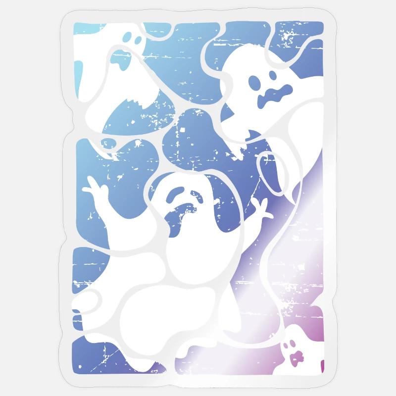 halloween ghosts - Sticker size S (10 x 10 cm) - transparent glossy