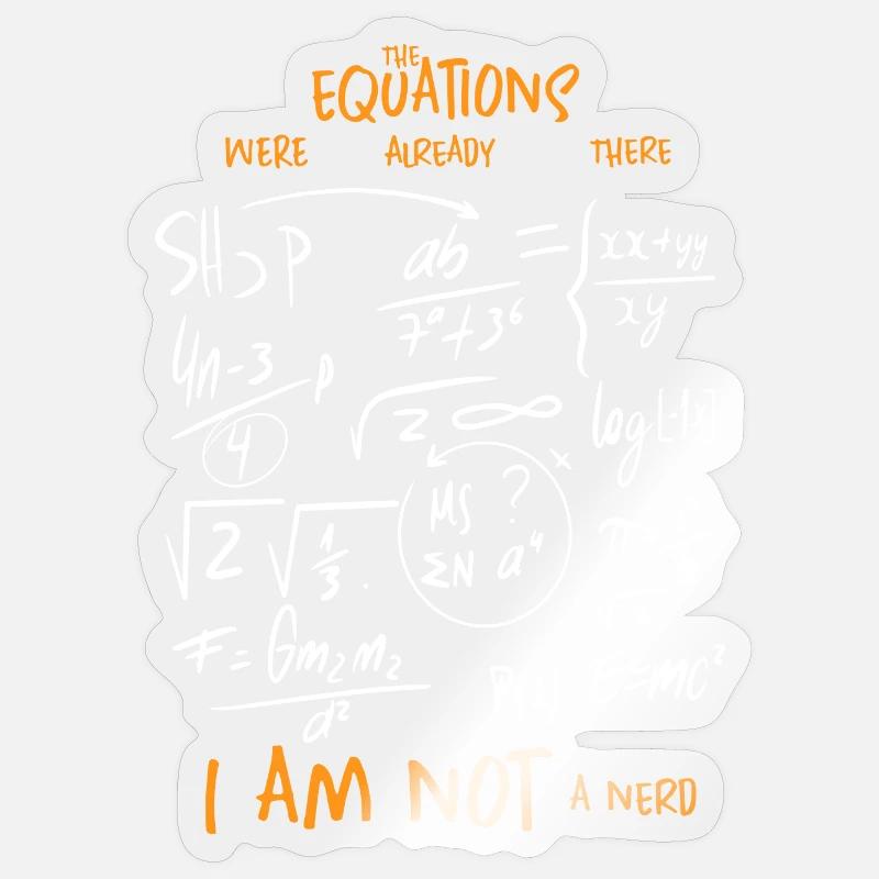 Équations mathématiques - Sticker taille S (10 x 10 cm) - brillant transparent