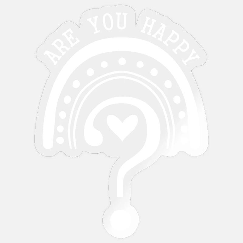 Êtes-vous heureux? - Sticker taille S (10 x 10 cm) - brillant transparent