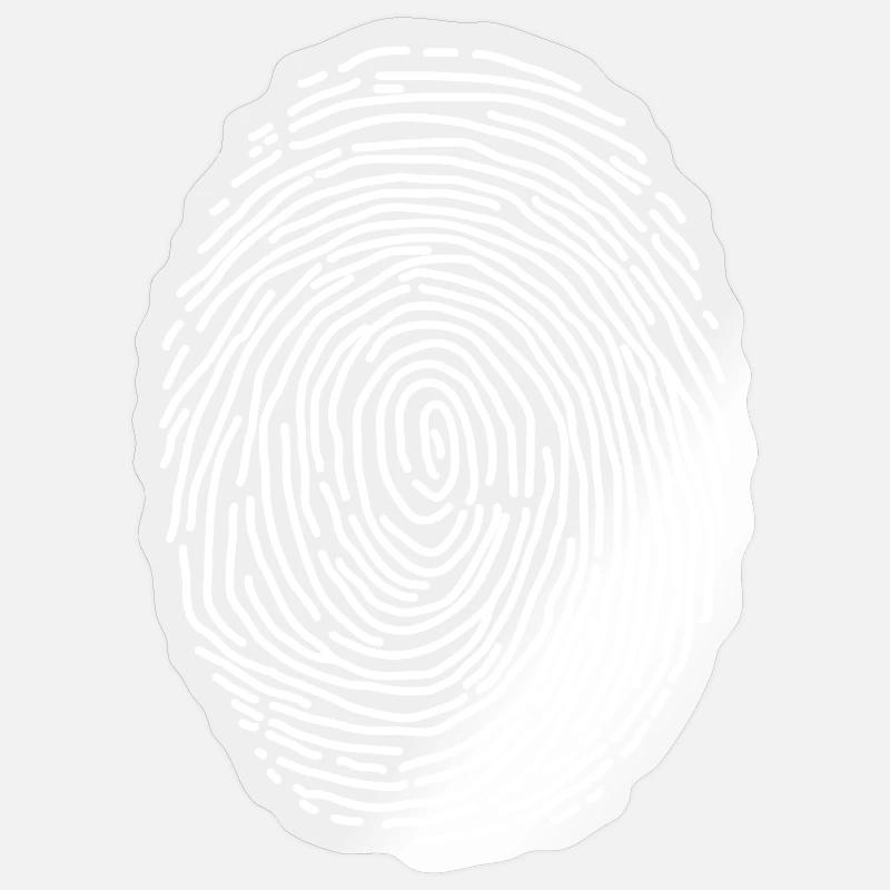 Empreinte digitale blanche Sticker taille S (10 x 10 cm)