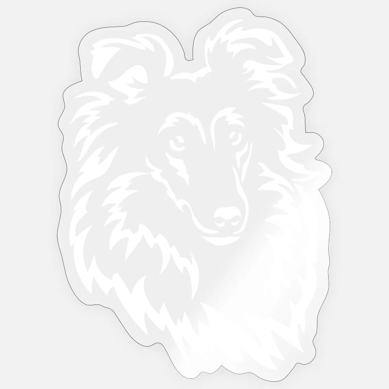 Sheltie Head "Black Edition" - Sticker size S (10 x 10 cm) - transparent glossy