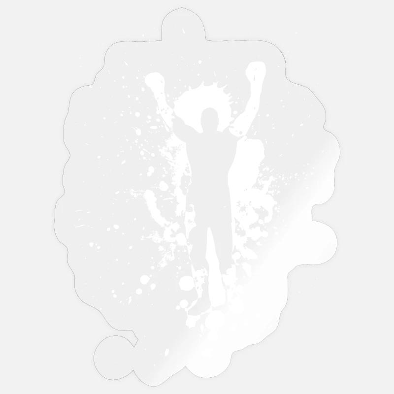 Boxer Blanc - Sticker taille S (10 x 10 cm) - brillant transparent