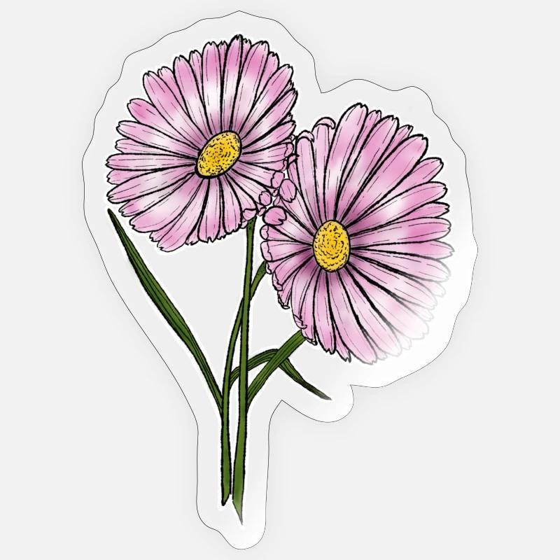 Gänseblümchen - Sticker Größe S (10 x 10 cm) - Transparent glänzend