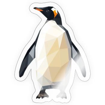Geometrischer Pinguin /Geometric Penguin - Sticker Größe S (10 x 10 cm) - Transparent glänzend - Vorne