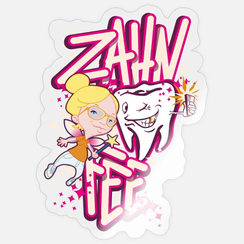 Zahnheldin Comiczauber - Sticker Größe S (10 x 10 cm) - Transparent glänzend