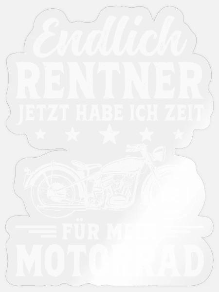 Rentner Motorradfahrer Biker Rente Motorrad - Sticker Größe S (10 x 10 cm) - Transparent glänzend