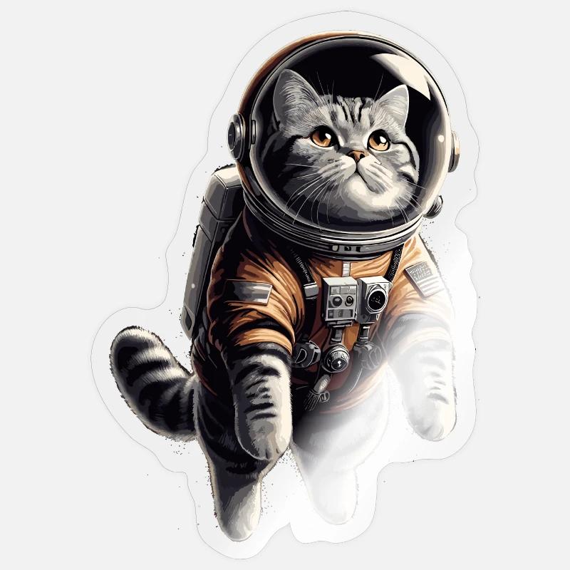 Astronaut BKH getigert Geschenk - Sticker Größe S (10 x 10 cm) - Transparent glänzend