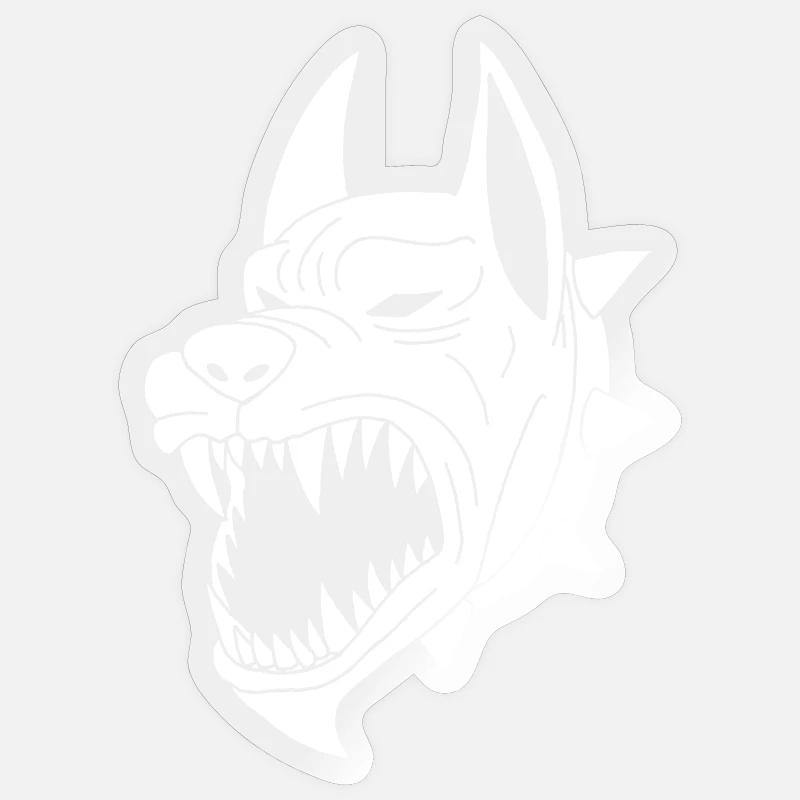 White Hellhound - Sticker size S (10 x 10 cm) - transparent glossy