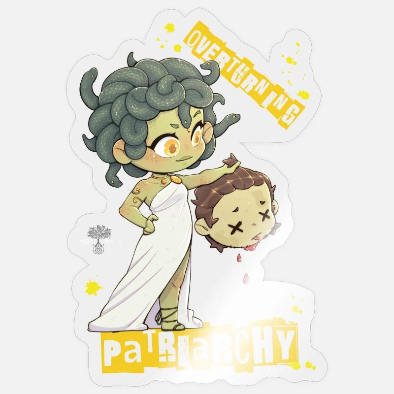 Méduse - Sticker taille S (10 x 10 cm) - brillant transparent