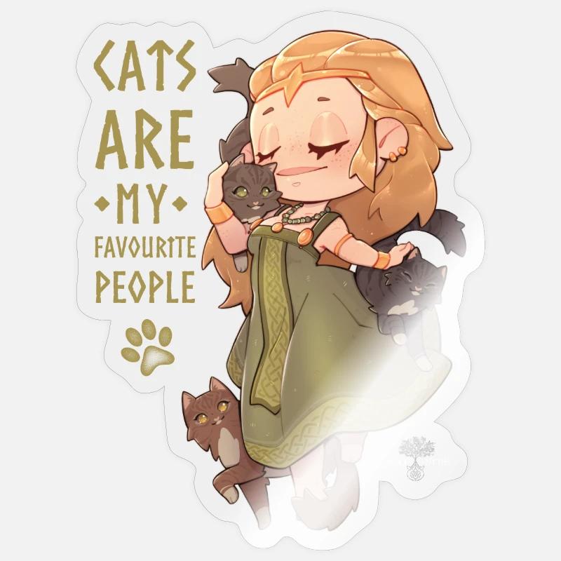 Freyja - Sticker taille S (10 x 10 cm) - brillant transparent