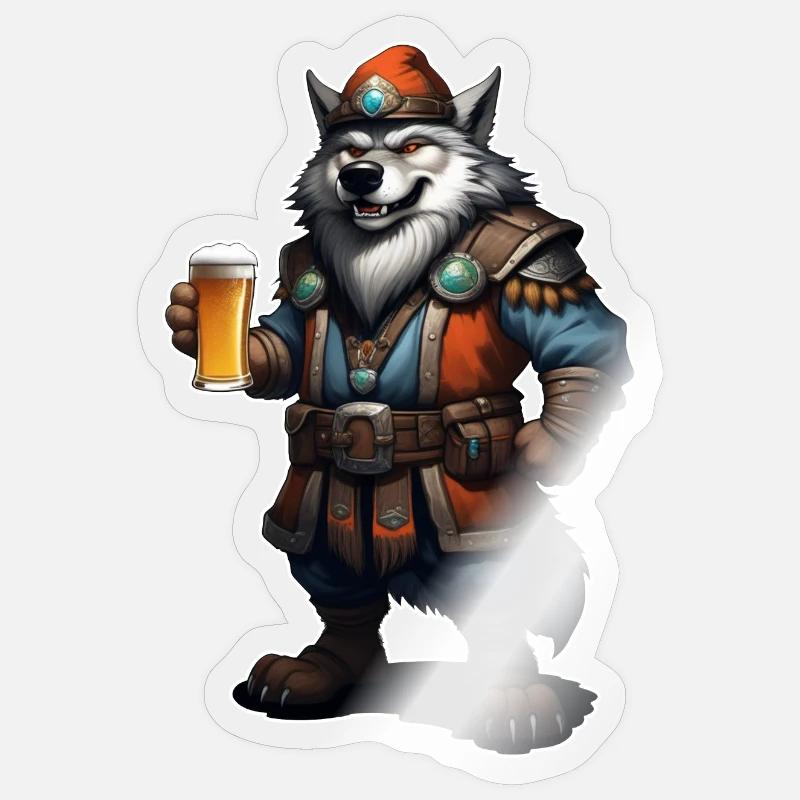 Wolf Bier Sticker Größe S (10 x 10 cm)