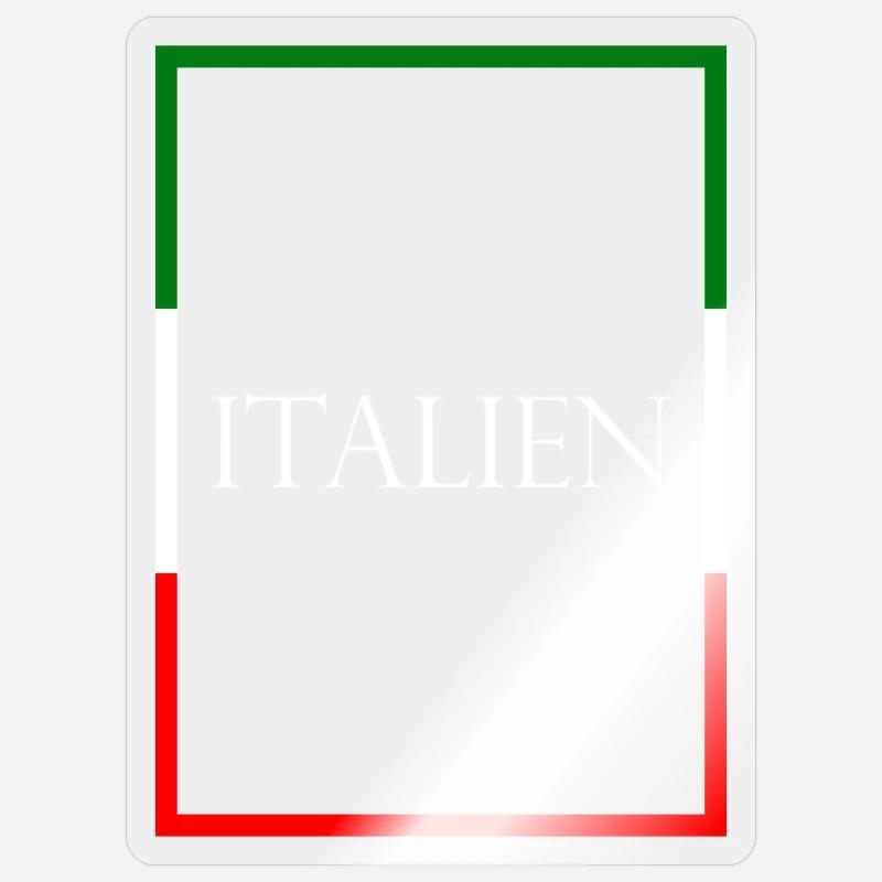 Italie, Italie Lettrage de déclaration avec drapeau Sticker taille S (10 x 10 cm)