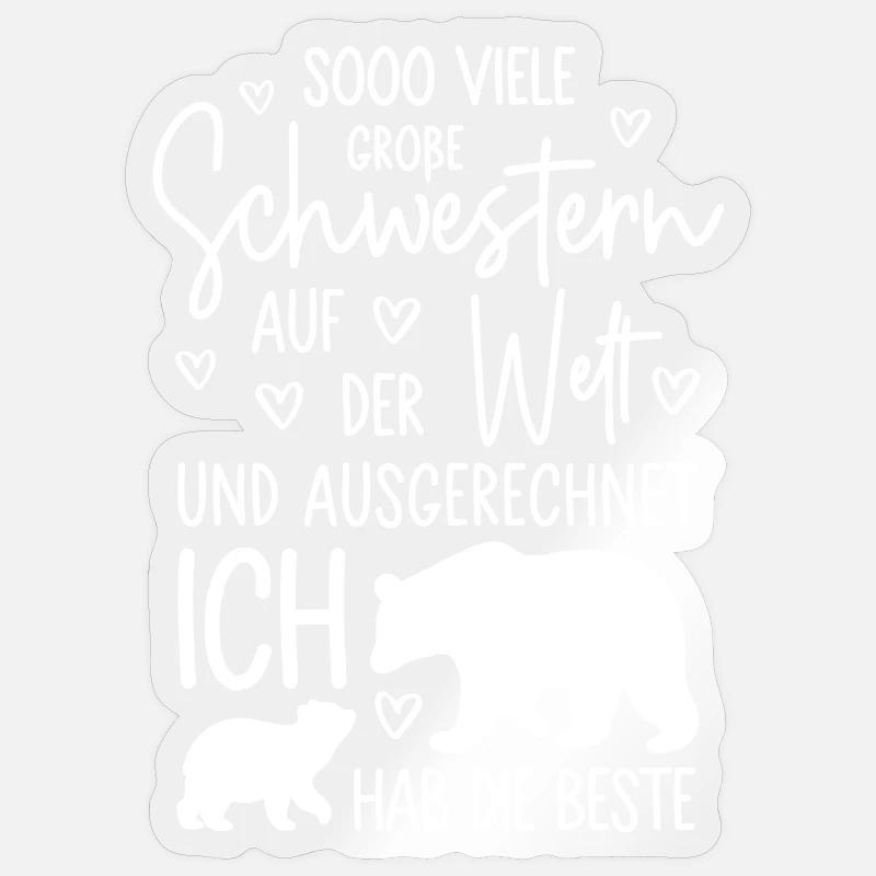 So viele Schwestern Eisbären Beste große Schwester - Sticker Größe S (10 x 10 cm) - Transparent glänzend