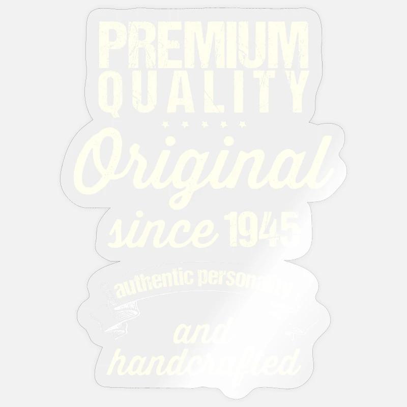 Né en 1945 - Sticker taille S (10 x 10 cm) - brillant transparent
