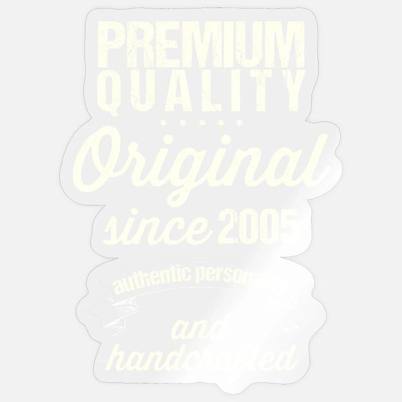 Né en 2005 - Sticker taille S (10 x 10 cm) - brillant transparent