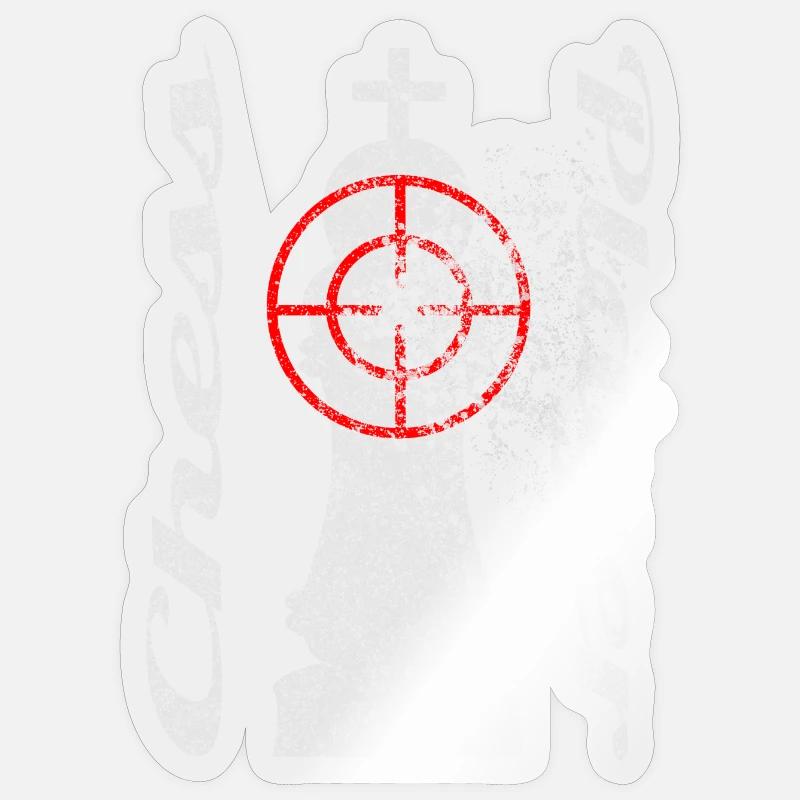 Motif d’échecs avec réticule - Sticker taille S (10 x 10 cm) - brillant transparent