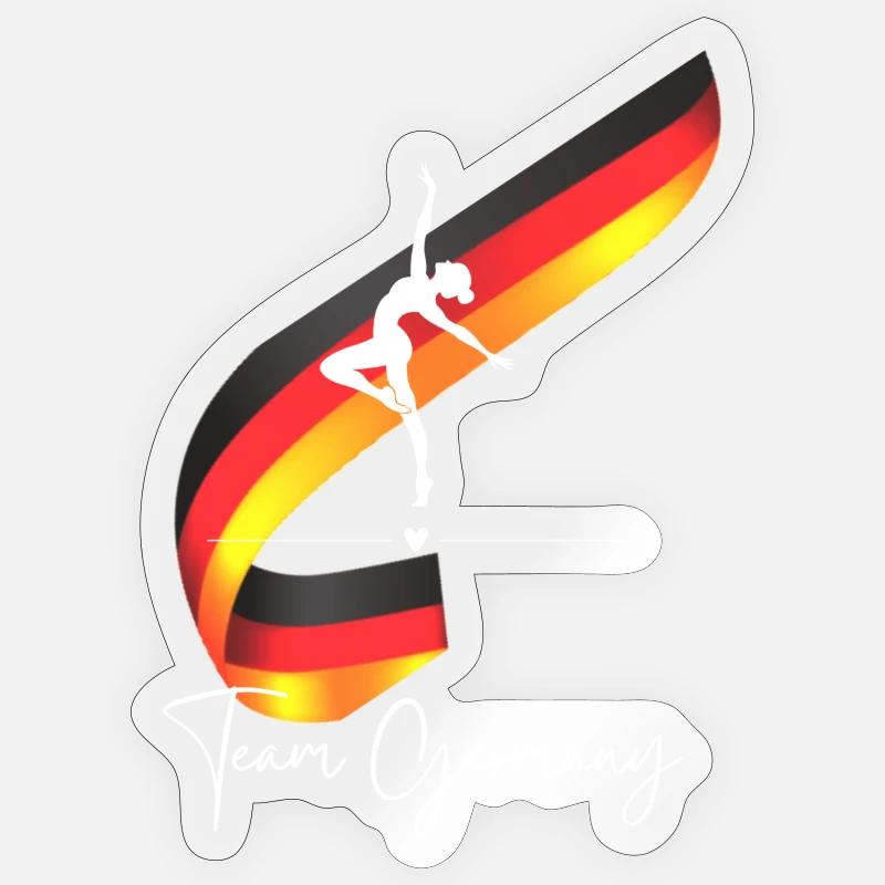 Team Dance Germany avec danseur et drapeau Sticker taille S (10 x 10 cm)