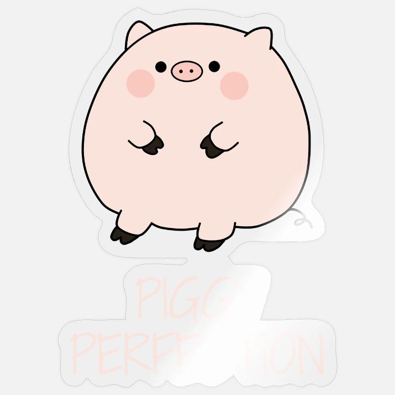 Petit cochon mignon - Sticker taille S (10 x 10 cm) - brillant transparent