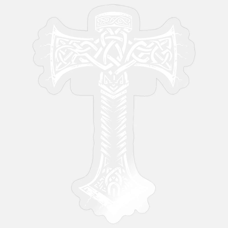 Mjöllnir Wikingersymbol - Sticker Größe S (10 x 10 cm) - Transparent glänzend