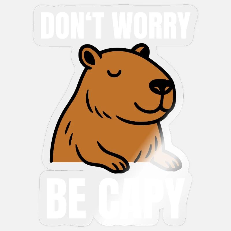 Drôle de conception de capybara Sticker taille S (10 x 10 cm)
