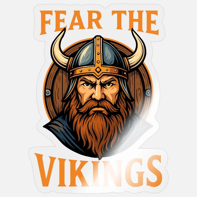 Fear the Vikings - Mächtiges Wikingerdesign Sticker Größe S (10 x 10 cm)