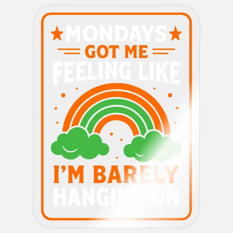 Graphique arc-en-ciel du lundi - Sticker taille S (10 x 10 cm) - brillant transparent