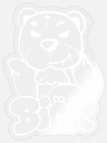 Komischer Bär mit Bierglas - Sticker Größe S (10 x 10 cm) - Transparent glänzend