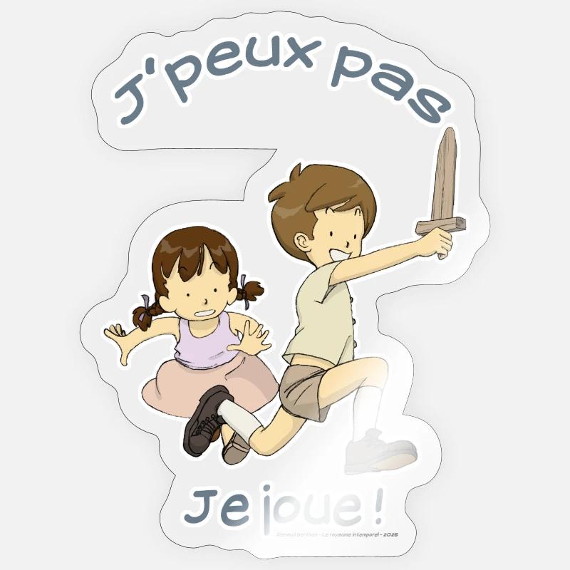 I can't, I'm playing! - Sticker size S (10 x 10 cm) - transparent glossy