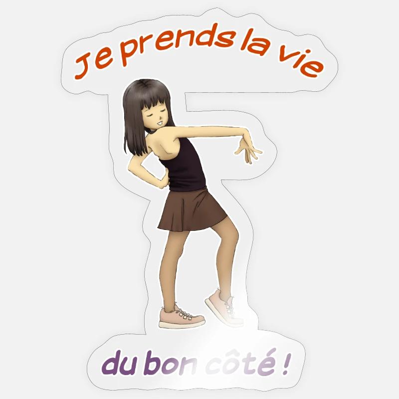 Das Leben auf der positiven Seite - Sticker Größe S (10 x 10 cm) - Transparent glänzend