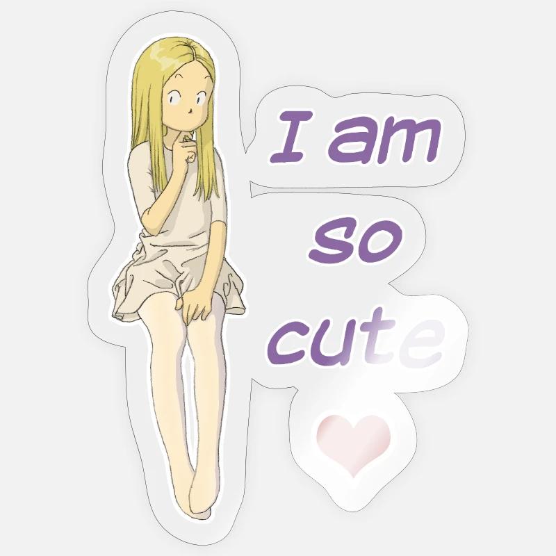 So cute - Sticker taille S (10 x 10 cm) - brillant transparent