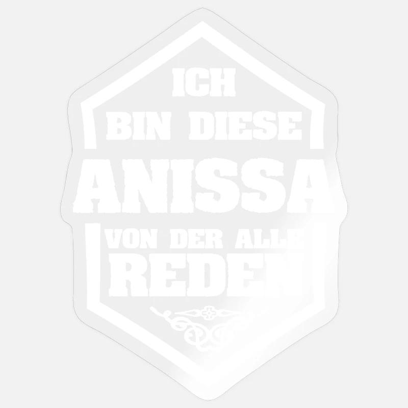 First name Anissa - Sticker size S (10 x 10 cm) - transparent glossy