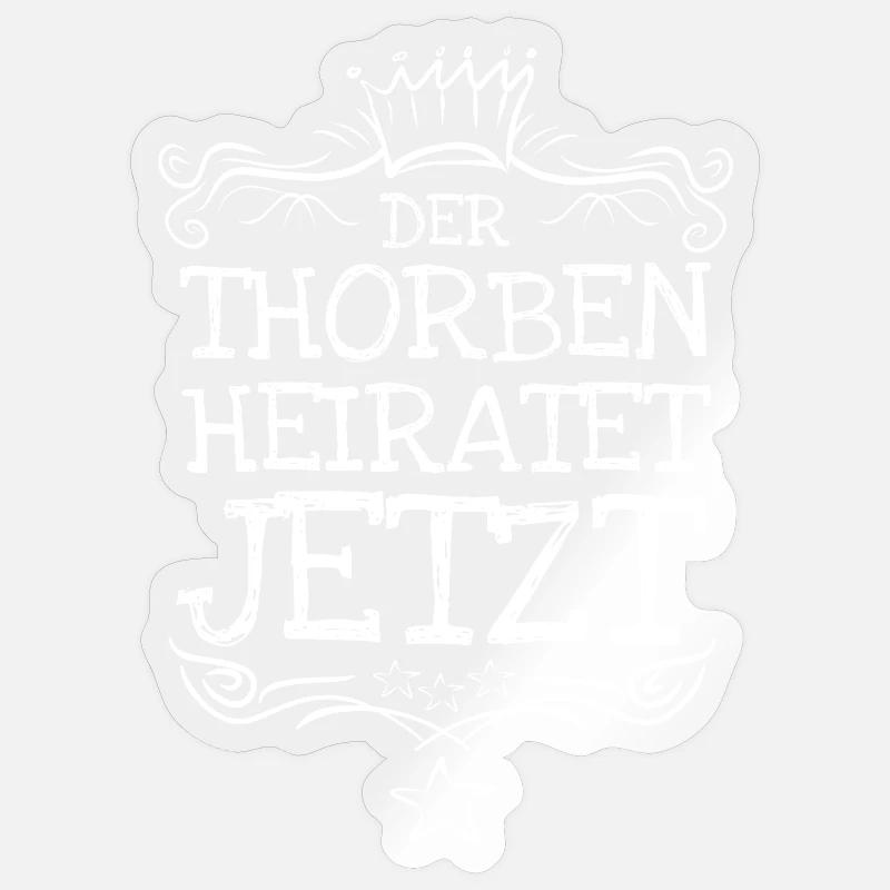 Thorben als Bachelor - Sticker Größe S (10 x 10 cm) - Transparent glänzend