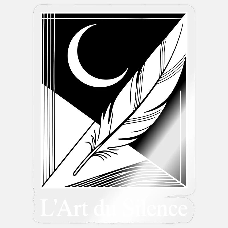Moon Feather Geometric - Sticker size S (10 x 10 cm) - transparent glossy