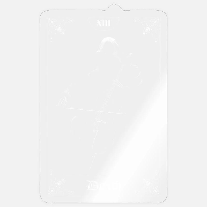 Todesmusiker im Schwarzweiß-Tarot - Sticker Größe S (10 x 10 cm) - Transparent glänzend