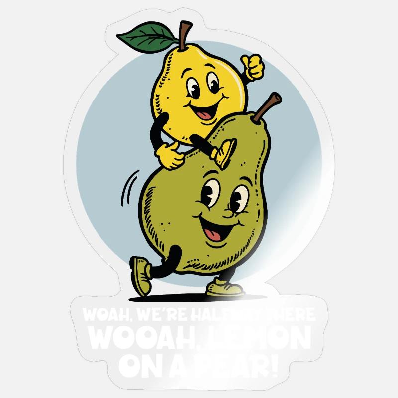 Zitrone auf einer Birne Sticker Größe S (10 x 10 cm)