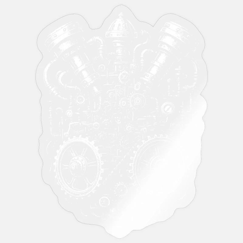 Steampunk Heart Gearwork - Sticker size S (10 x 10 cm) - transparent glossy