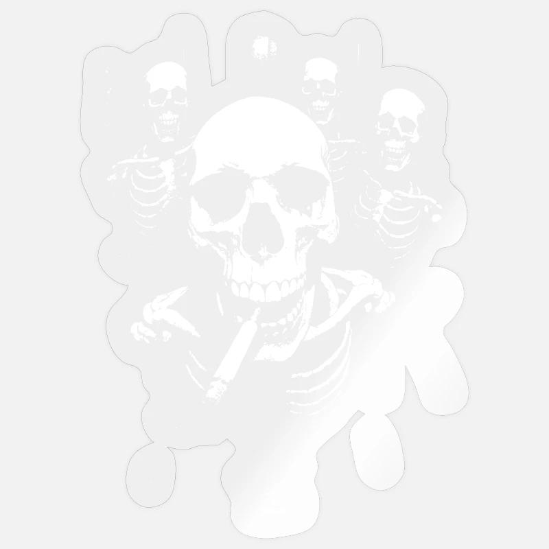 Défilé de squelettes dans l’ascenseur - Sticker taille S (10 x 10 cm) - brillant transparent
