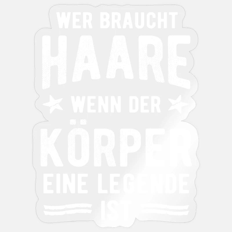 Geiler Typ mit Glatze Glatzkopf Bodybuilder - Sticker Größe S (10 x 10 cm) - Transparent glänzend