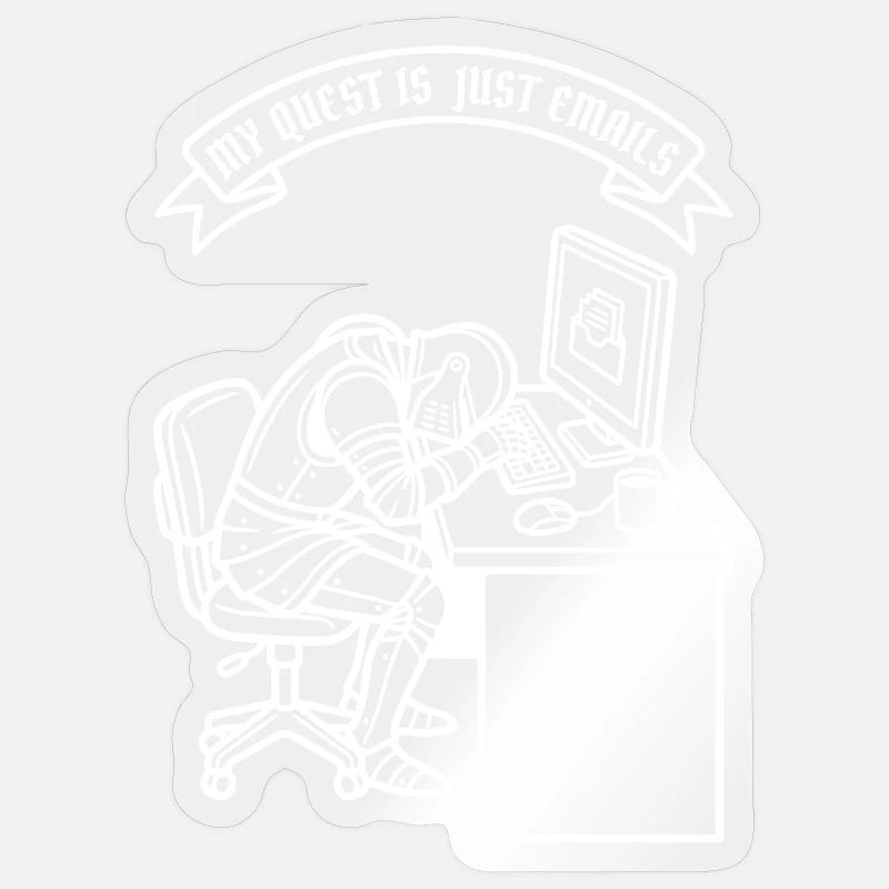 Office Knight Quest - Sticker size S (10 x 10 cm) - transparent glossy