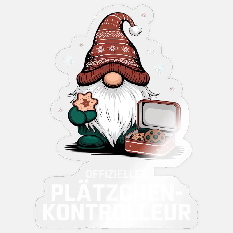 Official Cookie Inspector Gnome - Sticker size S (10 x 10 cm) - transparent glossy
