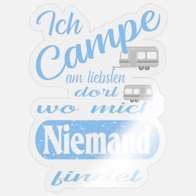 Camping - Sticker taille S (10 x 10 cm) - brillant transparent