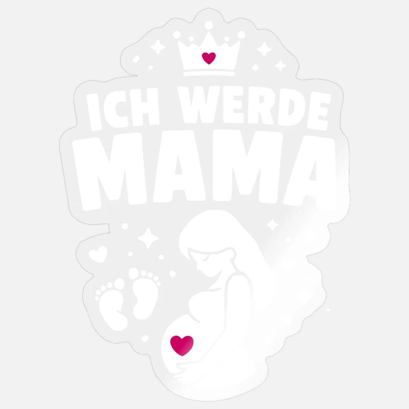 Ich werde Mama - Mutterschaft - Sticker Größe S (10 x 10 cm) - Transparent glänzend