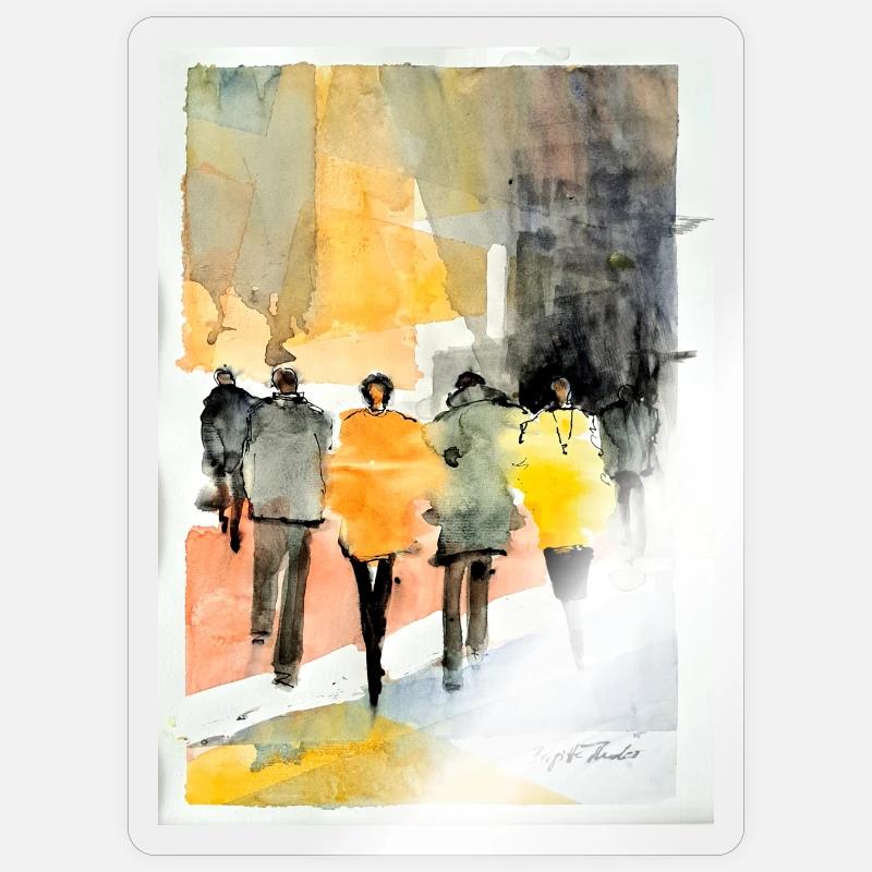 Mode populaire - Sticker taille S (10 x 10 cm) - brillant transparent