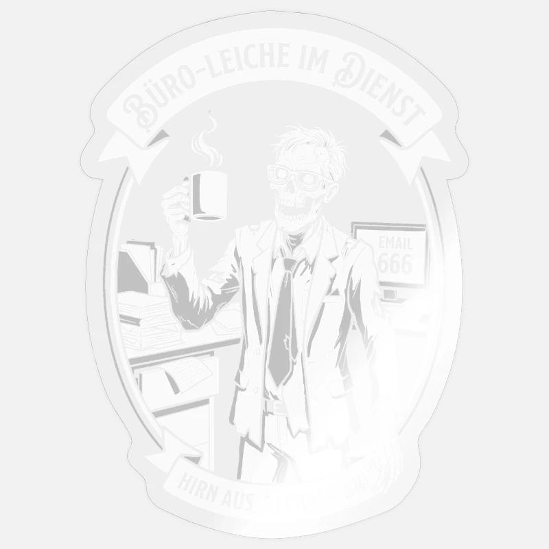 Cadavre de bureau en service - Sticker taille S (10 x 10 cm) - brillant transparent