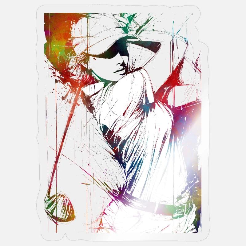 Golf player #golf - Sticker size S (10 x 10 cm) - transparent glossy