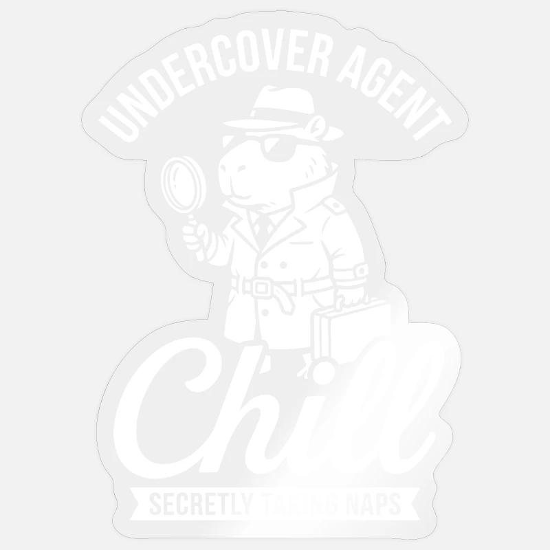 Undercover Agent Chill – Capybara Sticker Größe S (10 x 10 cm)