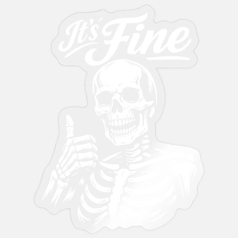 Son Squelette Parfait Pouce Levé - Sticker taille S (10 x 10 cm) - brillant transparent